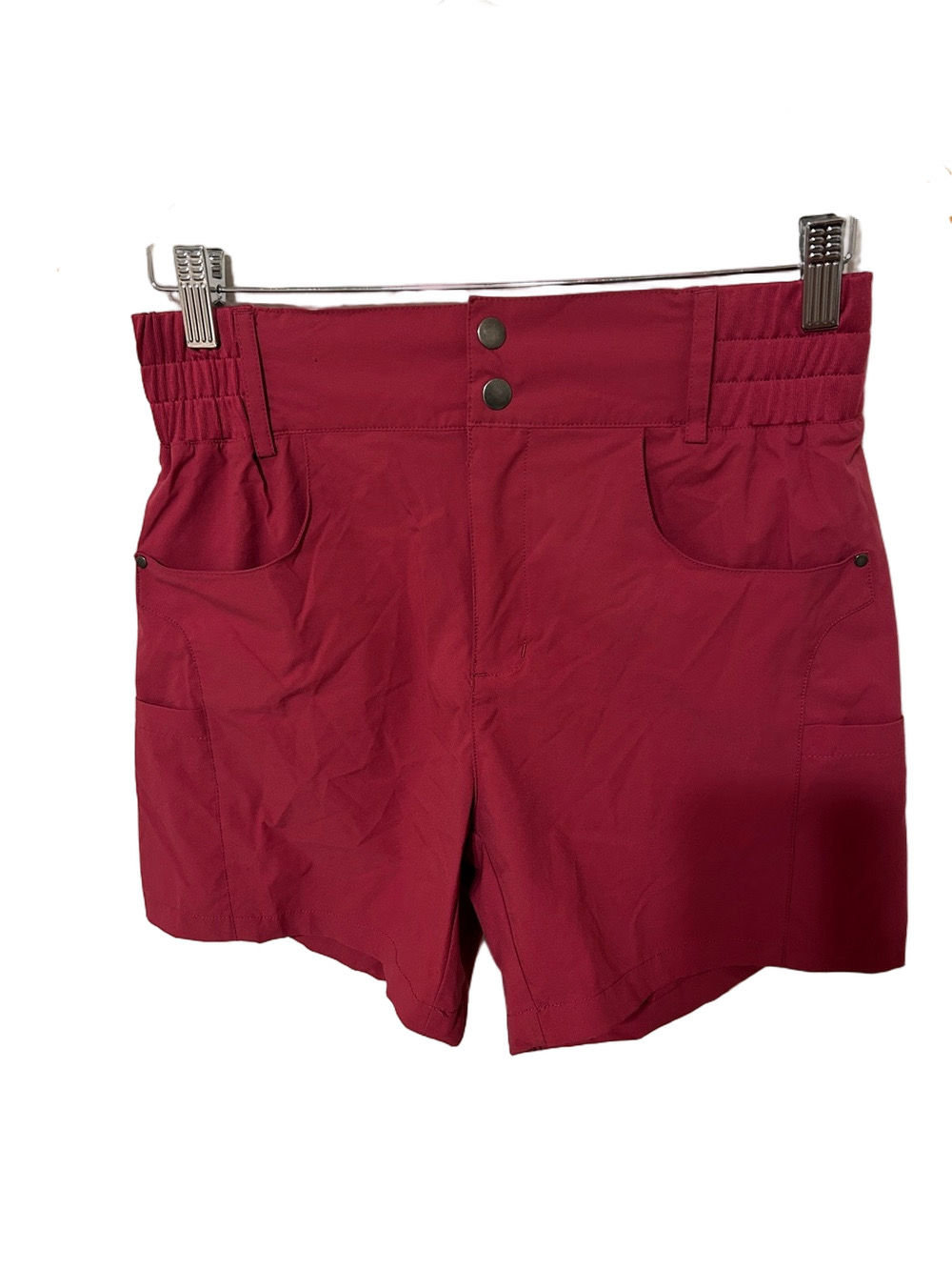 🎼Viodia High-Rise Cherry Red hiking golf shorts with pocket high waist stretch S